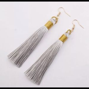 Gray tassel earrings new